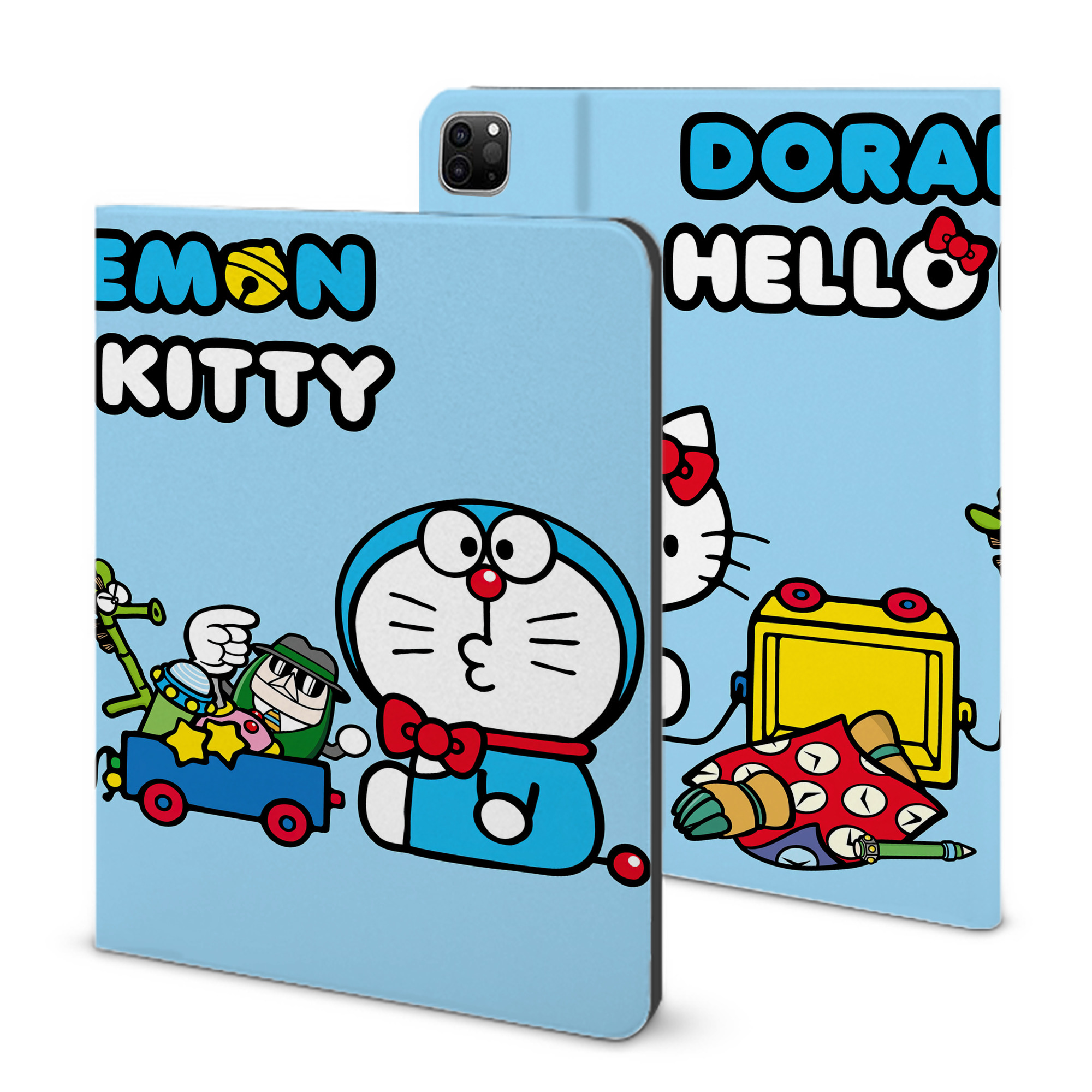 （画像用） ドラえもん Doraemon IPad ケース ブック型 PUレザー TPU 耐衝撃 軽量 薄型 ペン収納なし 全面保護 IPad 各モデル対応
